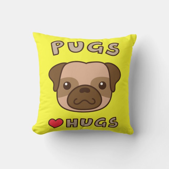 Cute Pugs-liefdeshandjes voor puppy liefhebbers Kussen (Voorkant)