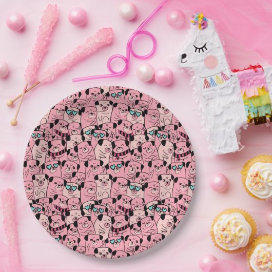 Cute Pugs Paper Bord (Feest)