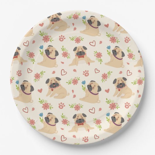 Cute Pugs Paper Bord (Voorkant)