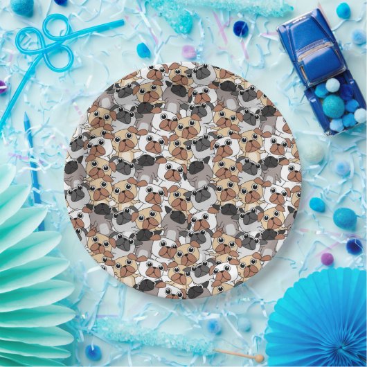 Cute Pugs Papieren Bordje (Feest)