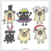Cute Pugs Sticker (Vel)