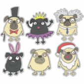 Cute Pugs Sticker (Voorkant)