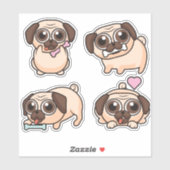 Cute Pugs Sticker (Vel)