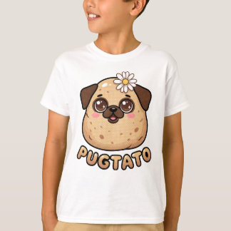 Cute Pugtato Grappige Pug Aardappel Pun Kawaii Kid T-shirt