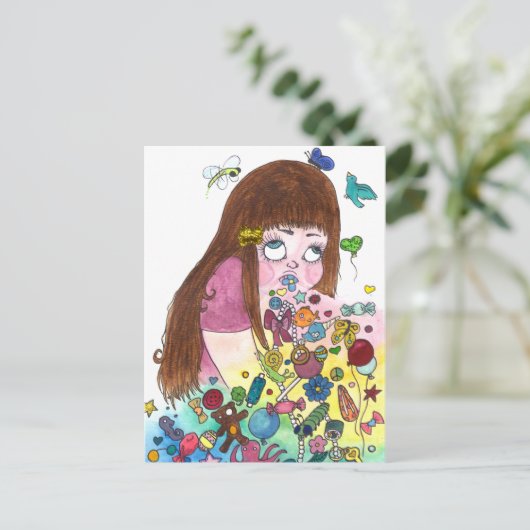 Cute Puke Briefkaart (Staand voorkant)