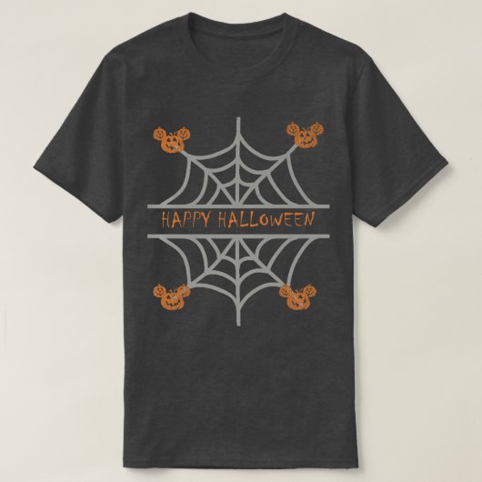 Cute Pumpkin and Spiderweb Halloween T-shirt (Design voorkant)