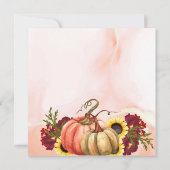 Cute Pumpkin Autumn Leaves Sunflower Fall Wedding Kaart (Achterkant)