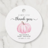 Cute Pumpkin Baby Girl Shower Thank You Bedankjes Labels (Voorkant)