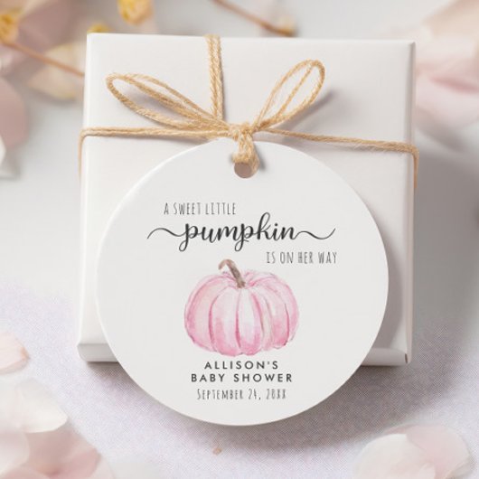 Cute Pumpkin Baby Girl Shower Thank You Bedankjes Labels