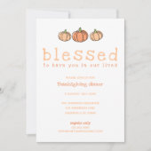 Cute Pumpkin Blessed Polka Dots Thanksgiving Kaart (Voorkant)