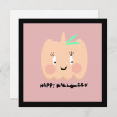 Cute Pumpkin Blushing Lettering Happy Halloween (Voorkant / Achterkant)