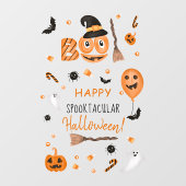 Cute pumpkin Boo afbeelding Happy Halloween Raamsticker (Vel)
