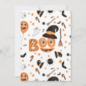 Cute pumpkin Boo Halloween baby shower Kaart (Achterkant)