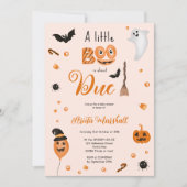 Cute pumpkin Boo Halloween baby shower roze Kaart (Voorkant)