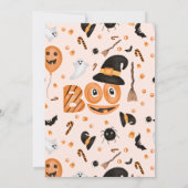 Cute pumpkin Boo Halloween baby shower roze Kaart (Achterkant)
