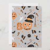 Cute pumpkin Boo Halloween bash grijs Kaart (Achterkant)