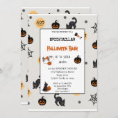 Cute pumpkin Boo Halloween bash roze Kaart (Voorkant / Achterkant)