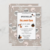 Cute pumpkin Boo Halloween bash roze Kaart (Voorkant / Achterkant)
