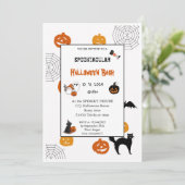 Cute pumpkin Boo Halloween bash roze Kaart (Staand voorkant)