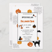 Cute pumpkin Boo Halloween bash roze Kaart (Voorkant / Achterkant)