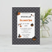 Cute pumpkin Boo Halloween bash roze Kaart (Staand voorkant)