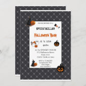 Cute pumpkin Boo Halloween bash roze Kaart (Voorkant / Achterkant)