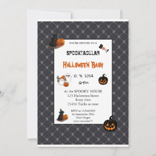 Cute pumpkin Boo Halloween bash roze Kaart
