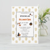 Cute pumpkin Boo Halloween bash roze Kaart (Staand voorkant)