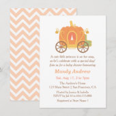 Cute Pumpkin Carriage Baby Shower Invitting Kaart (Voorkant / Achterkant)