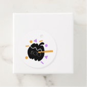 Cute Pumpkin Carving Black Confetti Sprinkles Bedankjes Labels (In situ)