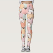 Cute Pumpkin Cat Herfst Autumn Halloween Pastel Leggings (Voorkant)