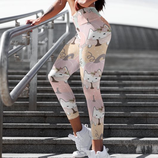 Cute Pumpkin Cat Herfst Autumn Halloween Pastel Leggings