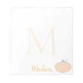 Cute Pumpkin Custom Name Initial  Notitieblok (Voorkant)
