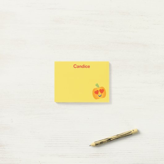 Cute Pumpkin Emoji Post-it® Notes (Op bureau)