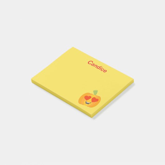 Cute Pumpkin Emoji Post-it® Notes (Schuin)
