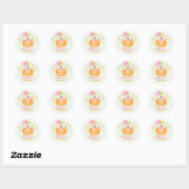 Cute Pumpkin en Balloons Herfst 1e verjaardag meis Ronde Sticker (Vel)