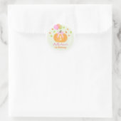 Cute Pumpkin en Balloons Herfst 1e verjaardag meis Ronde Sticker (Tas)