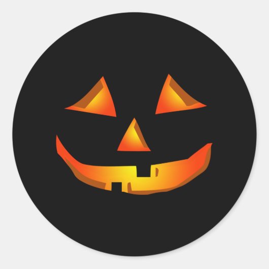 Cute Pumpkin Face Halloween Jack O Lantern Ronde Sticker (Voorkant)