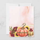 Cute Pumpkin Floral Autumn Leaves Fall Wedding (Achterkant)