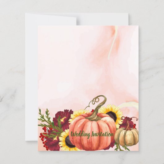 Cute Pumpkin Floral Autumn Leaves Fall Wedding (Achterkant)