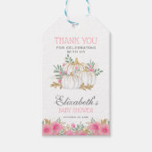 Cute Pumpkin Floral Baby shower Hartelijk dank Cadeaulabel (Voorkant)