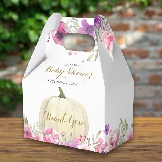 Cute Pumpkin Floral Hartelijk dank, Baby shower Bedankdoosjes