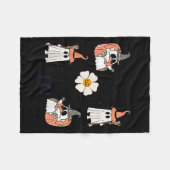 Cute Pumpkin Ghost Boo Cat Bats Pattern Halloween Fleece Deken (Voorkant (Horizontaal))