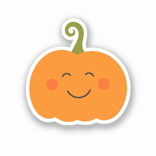 Cute pumpkin glimlachend Sticker (Voorkant)