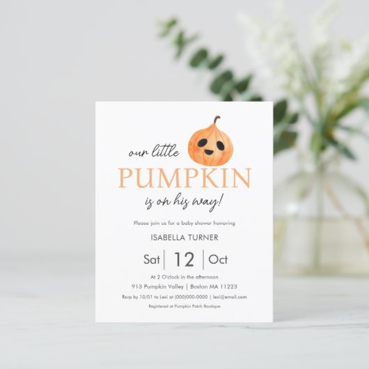 Cute Pumpkin | Halloween Baby shower (Staand voorkant)