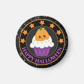 Cute Pumpkin Halloween Cupcake Magneet (Voorkant)