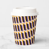 Cute Pumpkin Halloween Geometric Paars Papieren Bekers (Achterkant)