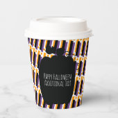 Cute Pumpkin Halloween Geometric Paars Papieren Bekers (Voorkant)