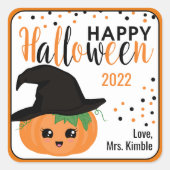 Cute Pumpkin Halloween Gift Sticker & Labels (Voorkant)