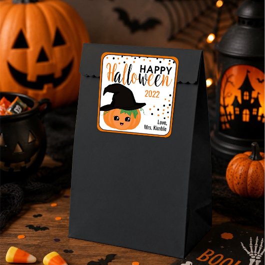 Cute Pumpkin Halloween Gift Sticker & Labels
